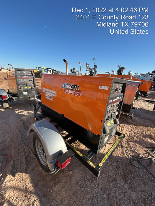 2022 Lincoln Electric LE400 Kubota V1505, Trlr, Cable Rack, Light Kit, ES Decals, T3