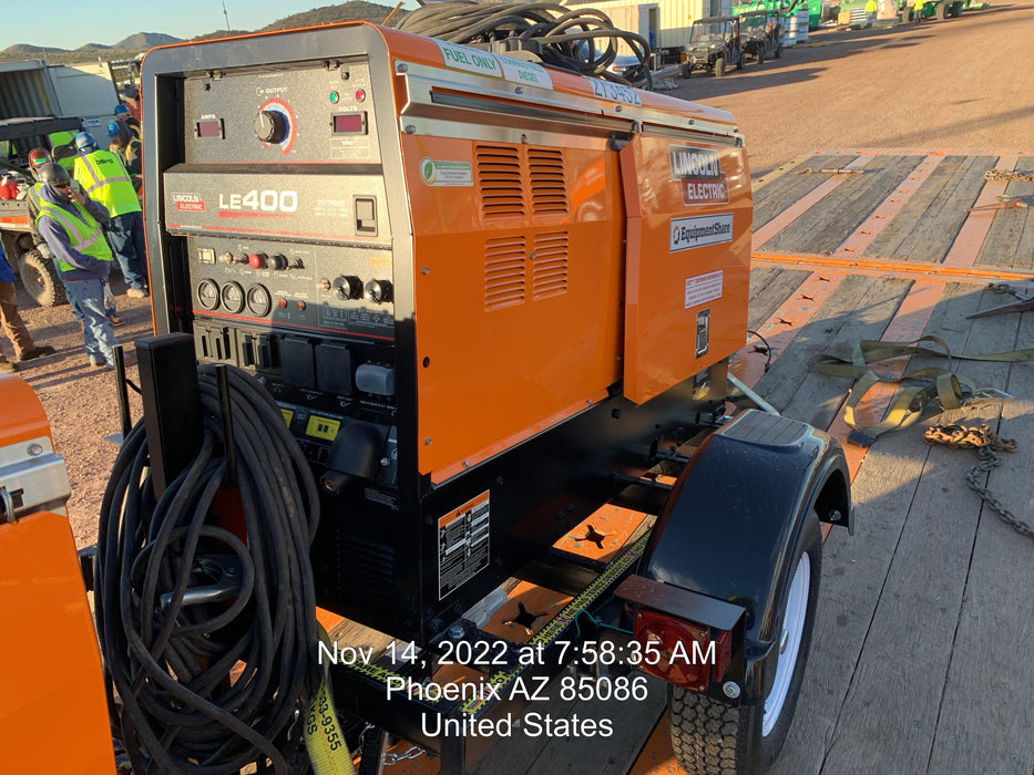 2022 Lincoln Electric LE400 Kubota V1505, Trlr, Cable Rack, Light Kit, ES Decals, T3