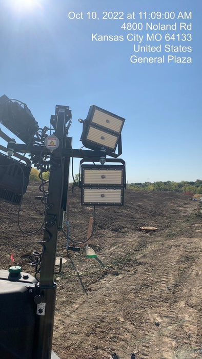 2022 Allmand NLV3GR (4) LED Light Fixture 350W, 23' Vertical Mast, 3kW Prime, Towable, ES Decals, T3