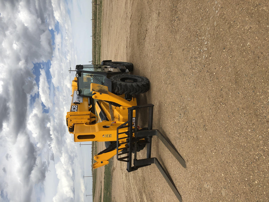 2019 JCB 512-56 Cab/Heat/Air, 109 HP, Solid Tires, STD Worklight, Beacon, Aux Hydraulics, Lifting Eye, Back up Alarm w/66" Carriage/60" Forks