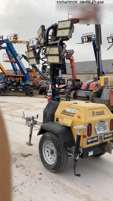 2022 Allmand NLV3GR (4) LED Light Fixture 350W, 23' Vertical Mast, 3kW Prime, Towable, ES Decals, T3