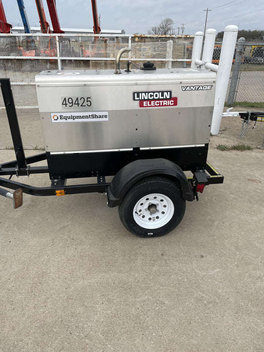 2019 Lincoln Electric Vantage 322 Ready-Pak 3, Two Wheel Trailer, Fender and Light Kit, Cable Rack