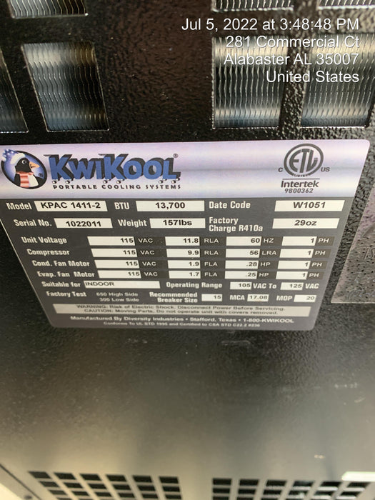 2022 KWIKOOL KPAC1411-2