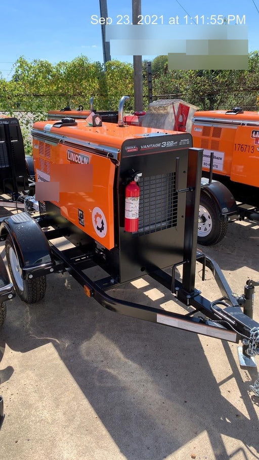 2021 Lincoln Electric Vantage 322 Vantage 322 Ready Pak 3 w/ Decals, ORANGE (includes trailer, cable rack, fender light kit) NO Telematics