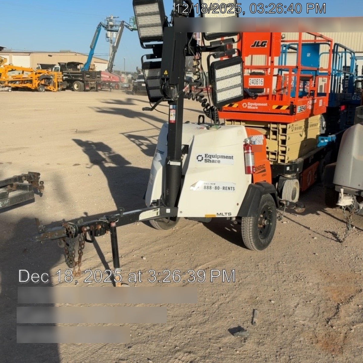 2024 Generac MLT2 Diesel, Flex Switch 120V Input, Powerzone Controller, 
(4) 320W LED Lights, 4kW Generator, 39.9 Gal Fuel Tank, 2" Ball, T3