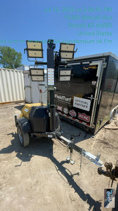 2022 Allmand NLV3GR (4) LED Light Fixture 350W, 23' Vertical Mast, 3kW Prime, Towable, Deep Sea L401, Leveling Jacks, Yanmar T4F 5.8hp