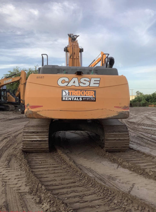 2017 Case CX350D CAB A/C, 13'-3" ARM, STEEL TRACKS