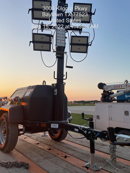 2022 Allmand NLV3GR (4) LED Light Fixture 350W, 23' Vertical Mast, 3kW Prime, Towable, ES Decals, T3