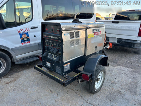 2019 Lincoln Electric Vantage 322 Ready-Pak 3, Two Wheel Trailer, Fender and Light Kit, Cable Rack