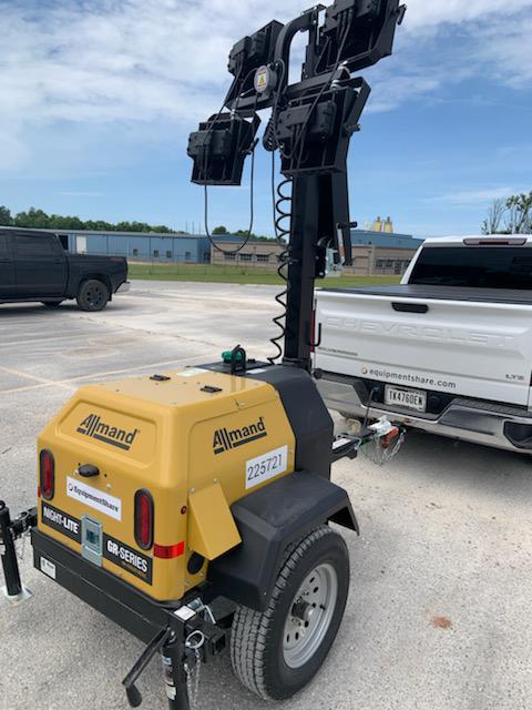 2022 Allmand NLV3GR (4) LED Light Fixture 350W, 23' Vertical Mast, 3kW Prime, Towable, Deep Sea L401, Leveling Jacks, Yanmar T4F 5.8hp