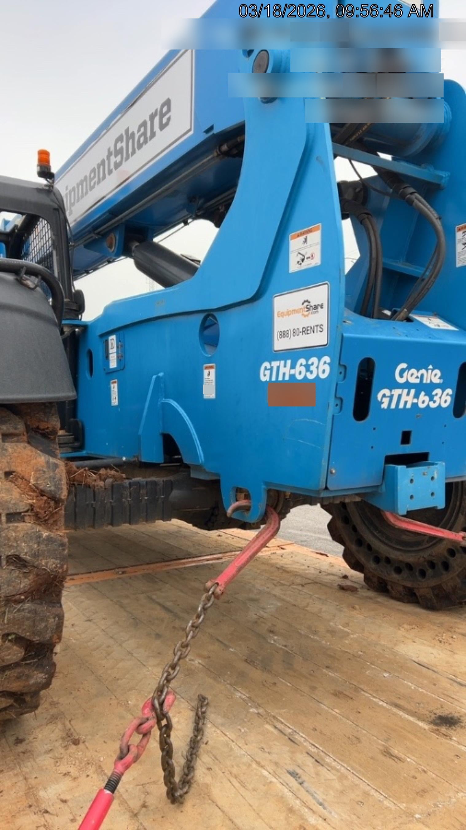 2019 Genie GTH-636 Canopy, Solid RT Tires, LED Work Lights, Beacon 60" QA Carriage, 48" Forks