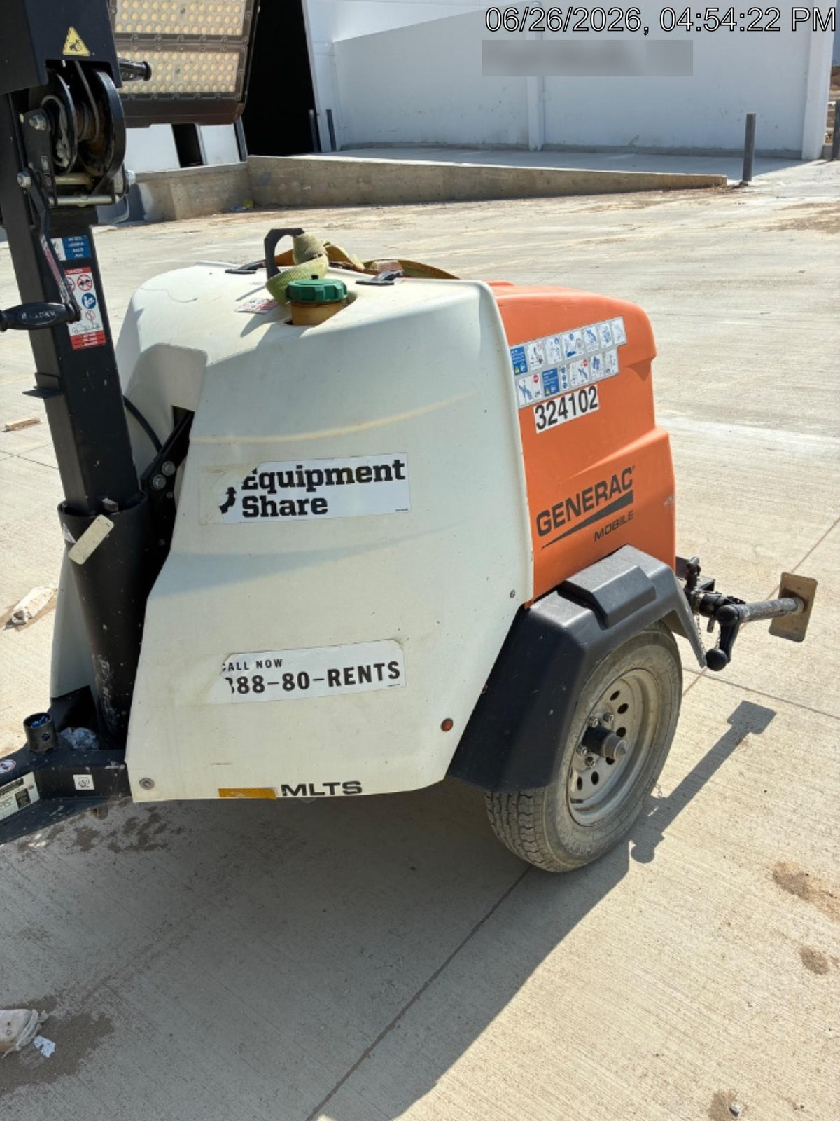 2023 Generac MLT2 Diesel, Flex Switch 120V Input, Powerzone Controller, (4) 320W LED Lights, 4kW Generator, 39.9 Gal Fuel Tank, 2" Ball, T3