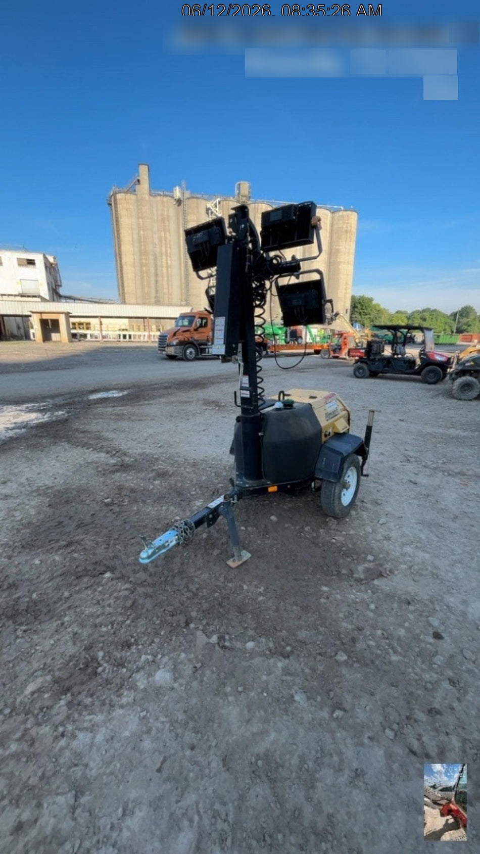2021 Allmand NLV3GR (4) LED Light Fixture 350W, 23' Vertical Mast, 3kW Prime, Towable, Deep Sea L401, Leveling Jacks, Yanmar T4F 5.8hp