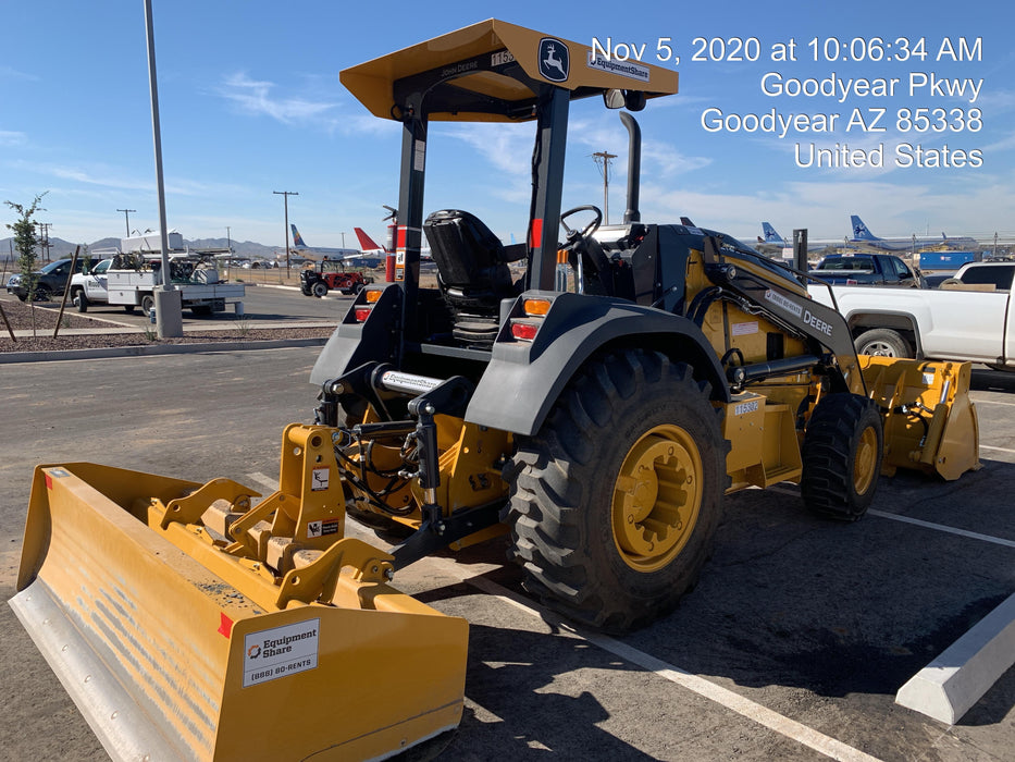 2020 John Deere 210LEP Canopy, 4WD, Second rear hydraulic cylinder, Light Package, Wheel weights