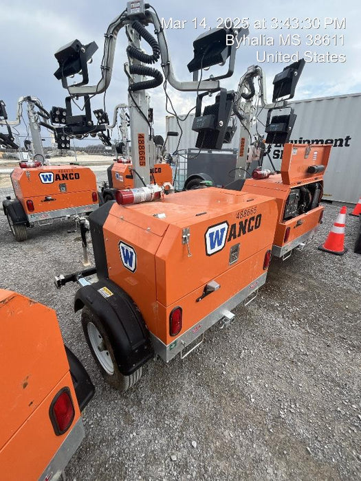 2025 Wanco WLTT-4MM4K Diesel, Mitsubishi L2E, 9.0HP @1800 rpm, Deep Sea Controller, Shore Power Plug, Auto Start, (4) 350W LED Floodlights, 4kW Generator, 60 Gal Fuel Tank, 2" Ball, T3