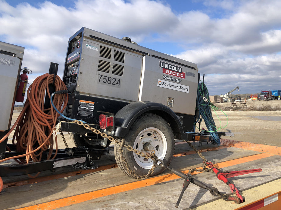 2020 Lincoln Electric Vantage 322 Welder Ready-Pak 3, w/ GPS & Decals (includes trailer, cable rack, fender light kit)