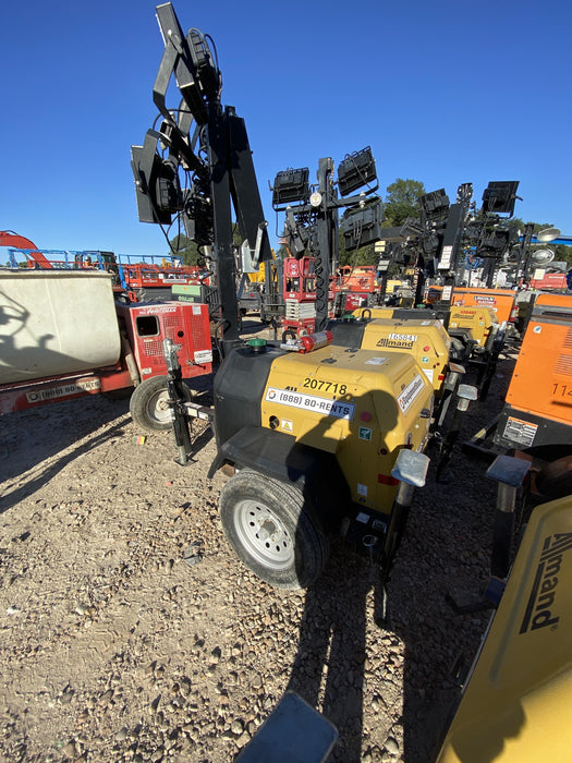 2022 Allmand NLV3GR (4) LED Light Fixture 350W, 23' Vertical Mast, 3kW Prime, Towable, Deep Sea L401, Leveling Jacks, Yanmar T4F 5.8hp