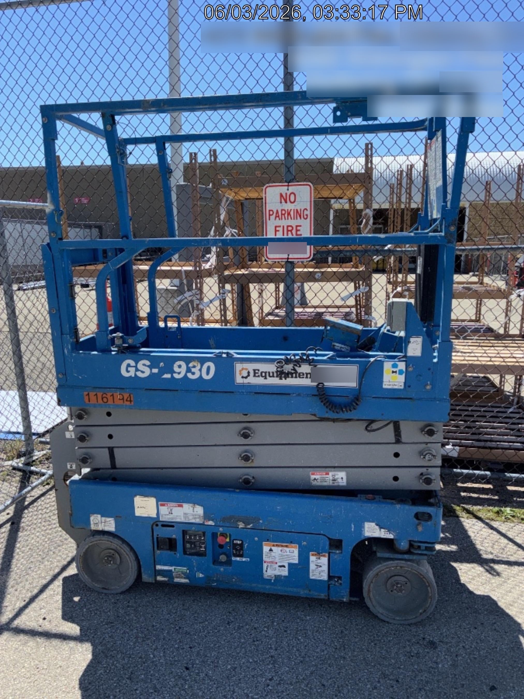 2020 Genie GS-1930 Solid Non Marking Tires, Beacon, Folding rails with half height swing gate