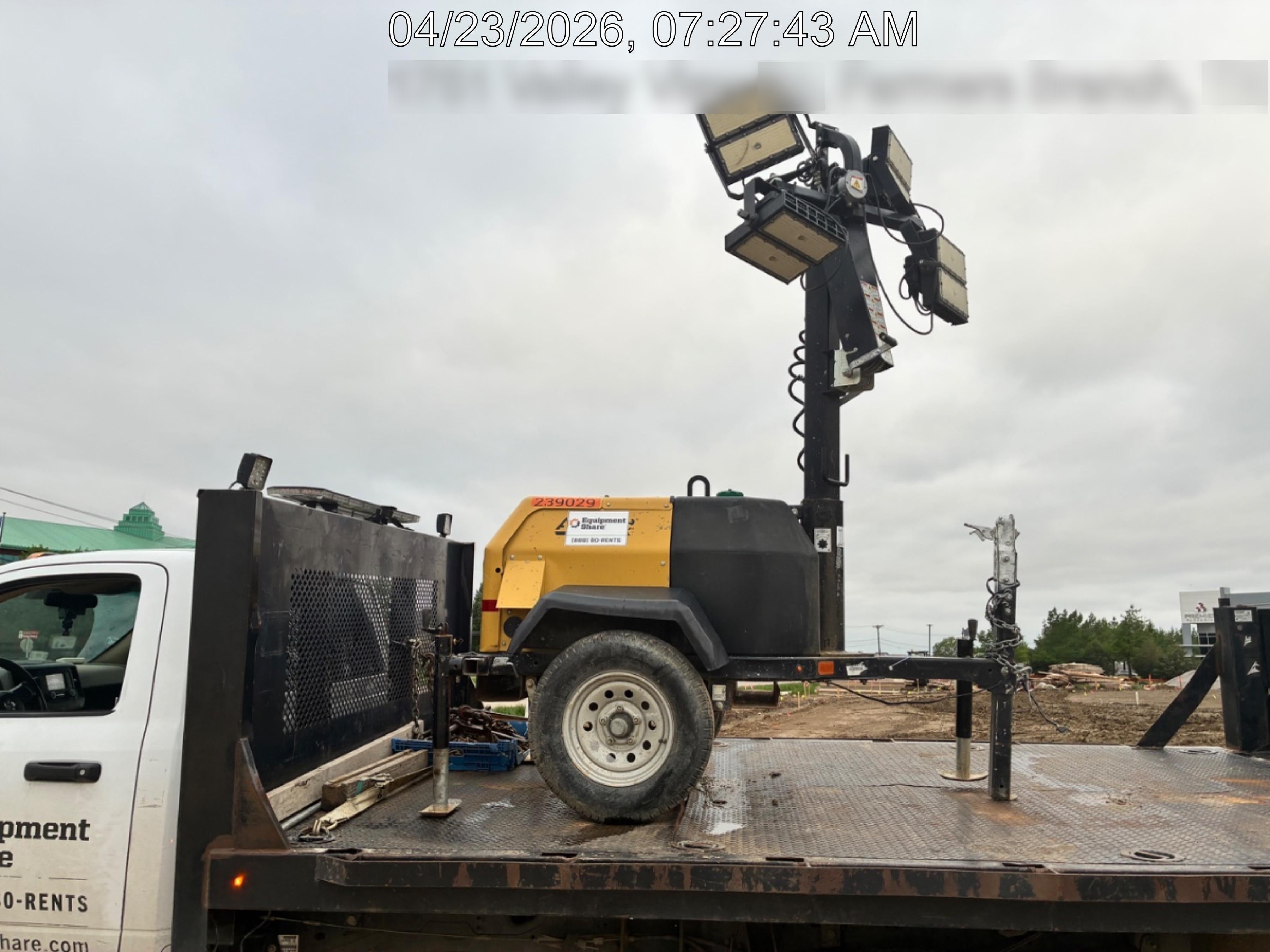2022 Allmand NLV3GR (4) LED Light Fixture 350W, 23' Vertical Mast, 3kW Prime, Towable, Deep Sea L401, Leveling Jacks, Yanmar T4F 5.8hp