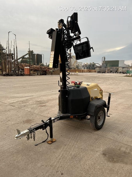 2022 Allmand NLV3GR (4) LED Light Fixture 350W, 23' Vertical Mast, 3kW Prime, Towable, Deep Sea L401, Leveling Jacks, Yanmar T4F 5.8hp
