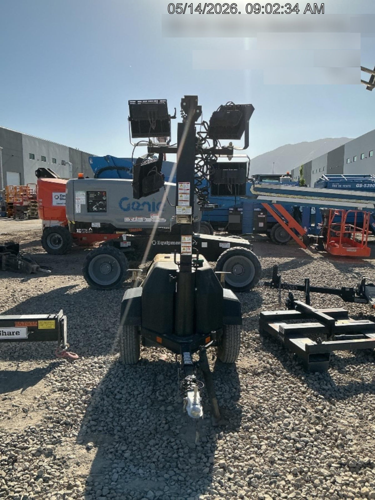 2022 Allmand NLV3GR (4) LED Light Fixture 350W, 23' Vertical Mast, 3kW Prime, Towable, Deep Sea L401, Leveling Jacks, Yanmar T4F 5.8hp