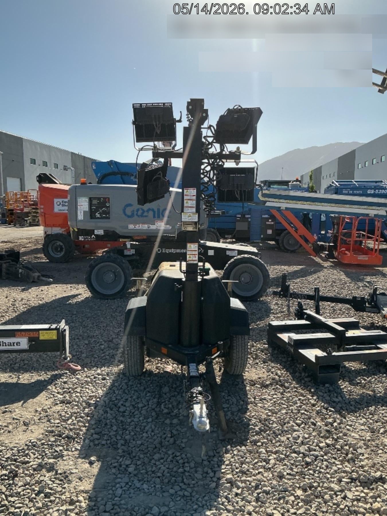 2022 Allmand NLV3GR (4) LED Light Fixture 350W, 23' Vertical Mast, 3kW Prime, Towable, Deep Sea L401, Leveling Jacks, Yanmar T4F 5.8hp