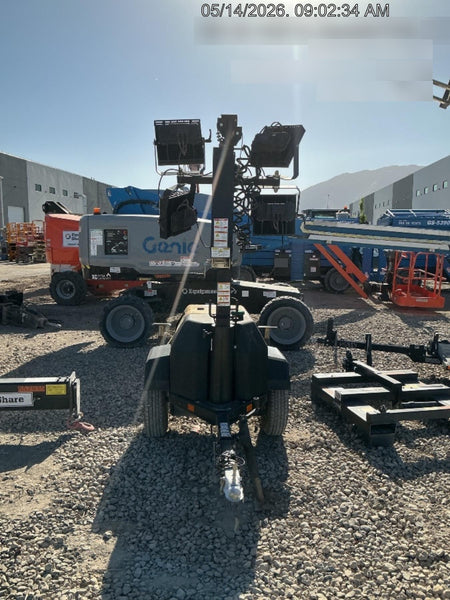 2022 Allmand NLV3GR (4) LED Light Fixture 350W, 23' Vertical Mast, 3kW Prime, Towable, Deep Sea L401, Leveling Jacks, Yanmar T4F 5.8hp