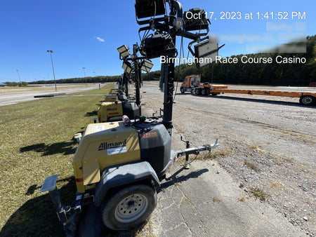 2022 Allmand NLV3GR (4) LED Light Fixture 350W, 23' Vertical Mast, 3kW Prime, Towable, Deep Sea L401, Leveling Jacks, Yanmar T4F 5.8hp
