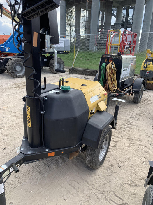 2022 Allmand NLV3GR (4) LED Light Fixture 350W, 23' Vertical Mast, 3kW Prime, Towable, Deep Sea L401, Leveling Jacks, Yanmar T4F 5.8hp