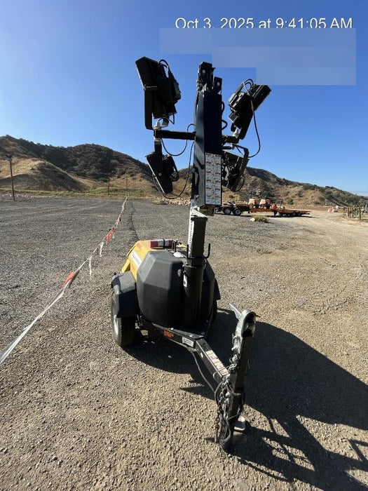 2022 Allmand NLV3GR (4) LED Light Fixture 350W, 23' Vertical Mast, 3kW Prime, Towable, ES Decals, T3