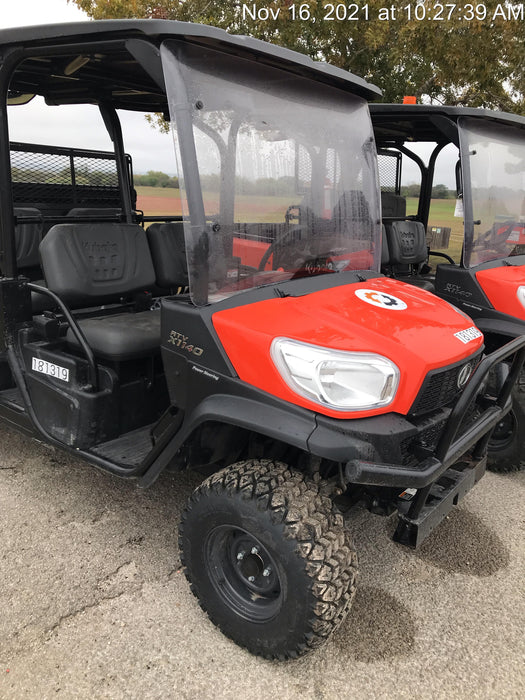 2022 Kubota RTV-X1140W-H Plastic Canopy, Windshield Acrylic Clear, LED Strobe Light, Wire Harness Kit, Back up Alarm
