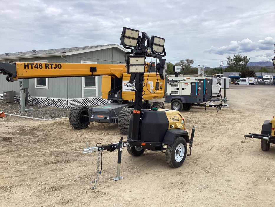 2021 Allmand NLV3GR (4) LED Light Fixture 350W, 23' Vertical Mast, 3kW Prime, Towable, Deep Sea L401, Leveling Jacks, Yanmar T4F 5.8hp