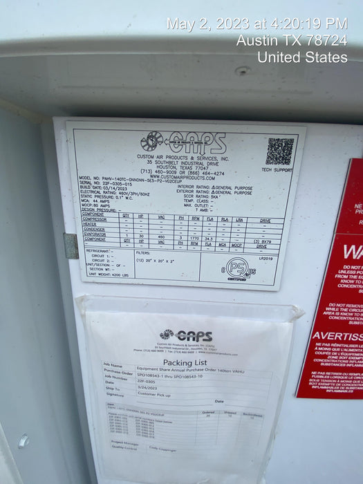 2023 CAPS PAHV-140TC-0NN0NN-5E5-P2-VG2CEUP