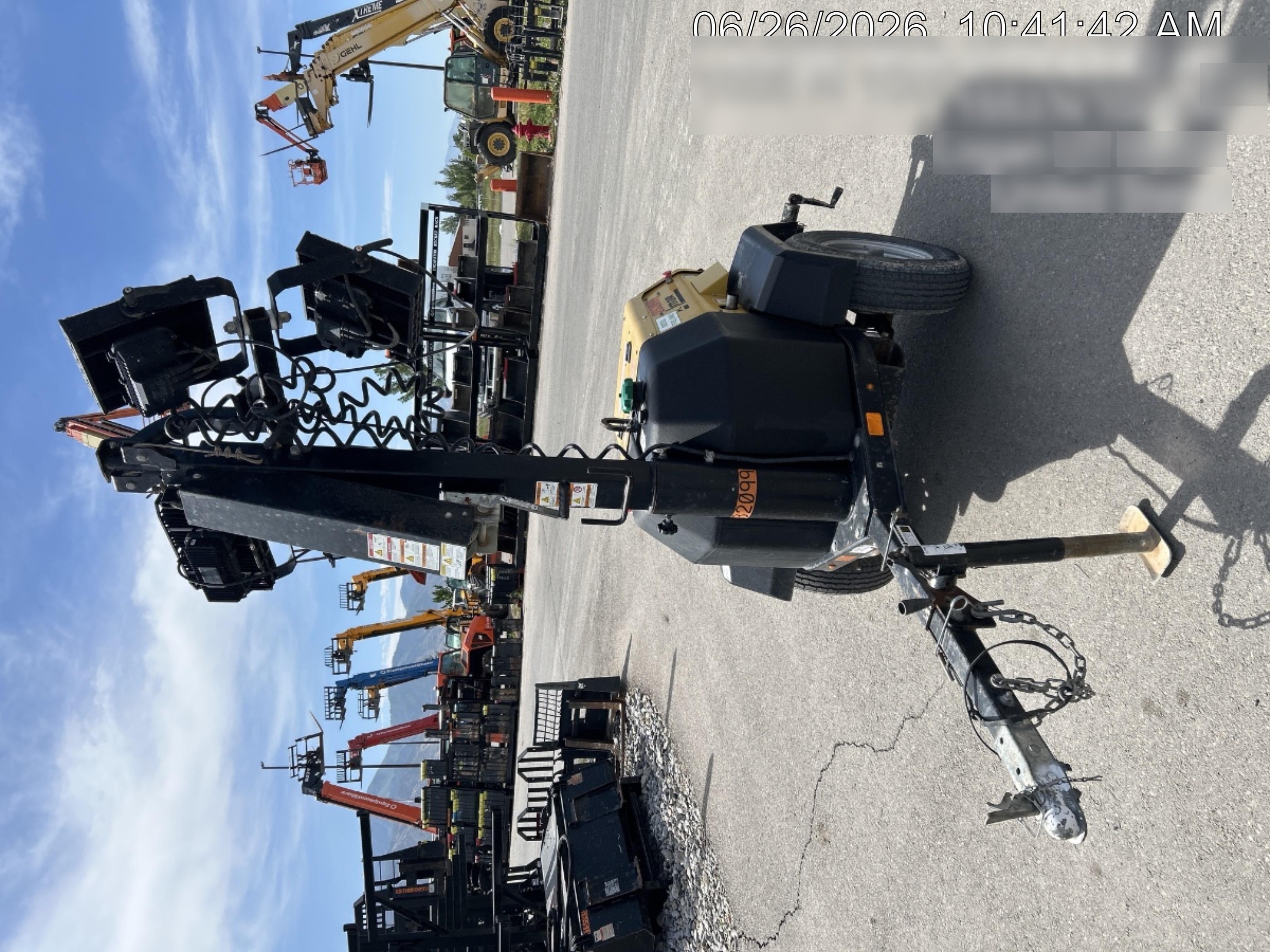 2022 Allmand NLV3GR (4) LED Light Fixture 350W, 23' Vertical Mast, 3kW Prime, Towable, Deep Sea L401, Leveling Jacks, Yanmar T4F 5.8hp