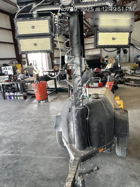 2022 Allmand NLV3GR (4) LED Light Fixture 350W, 23' Vertical Mast, 3kW Prime, Towable, ES Decals, T3