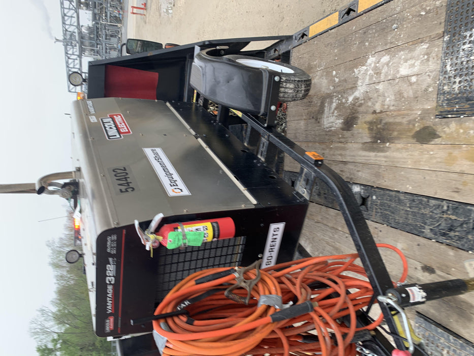 2019 Lincoln Electric Vantage 322 Welder Ready-Pak 3, Two wheel trailer, Fender and Light kit, Cable Rack