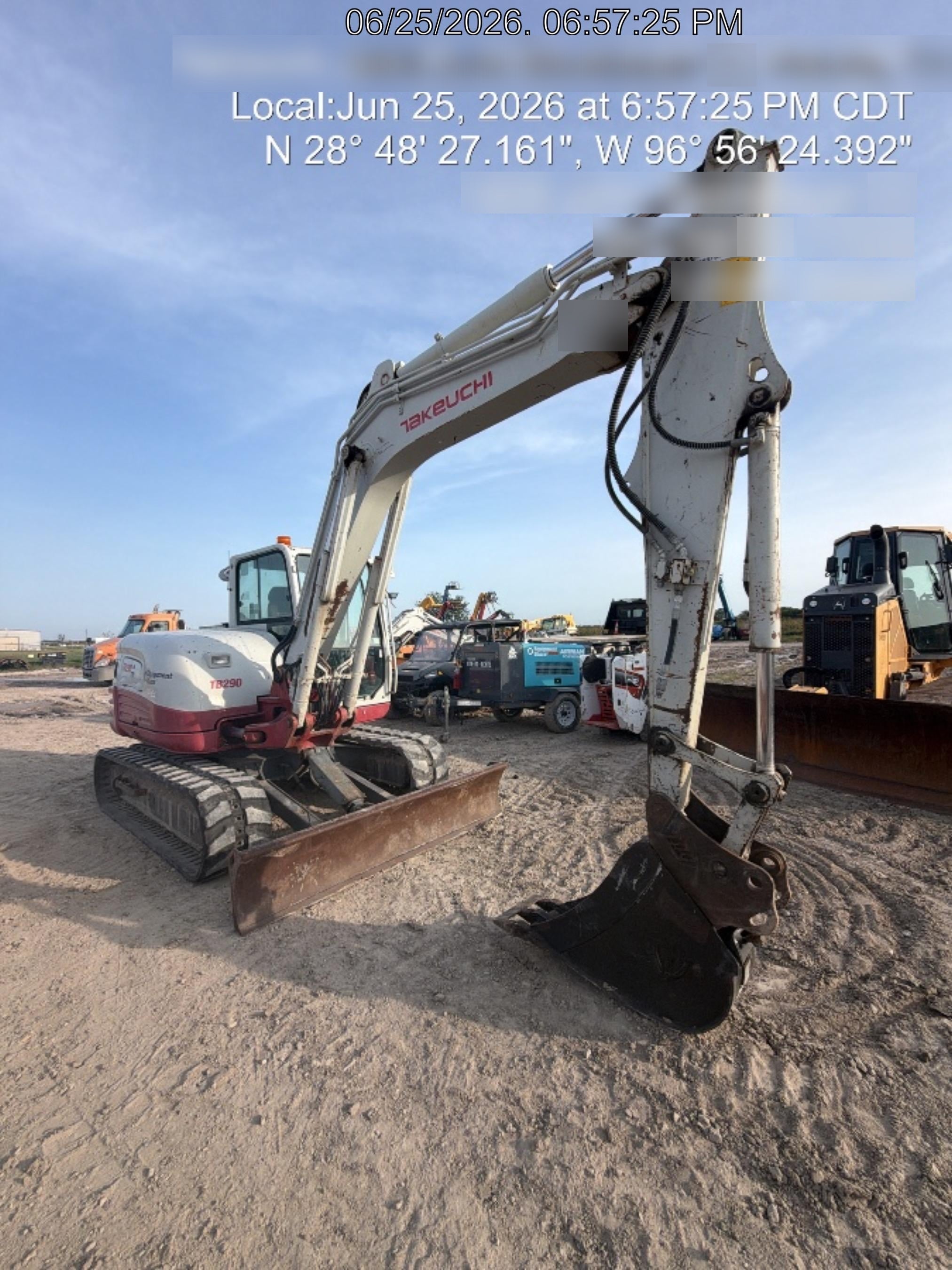 2019 Takeuchi TB290 Cab/Heat/AC w/Rubber Tracks, Auxiliary Hydraulics, Dozer Blade, Manual QC, 18/24/36" Buckets, Hydraulic Thumb Installed