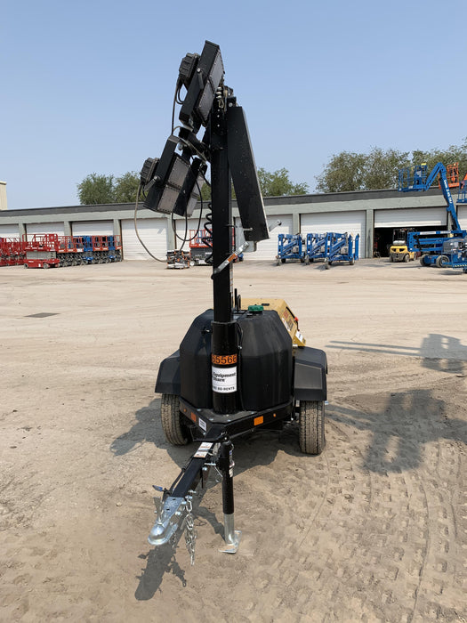 2021 Allmand NLV3GR (4) LED Light Fixture 350W, 23' Vertical Mast, 3kW Prime, Towable, Deep Sea L401, Leveling Jacks, Yanmar T4F 5.8hp