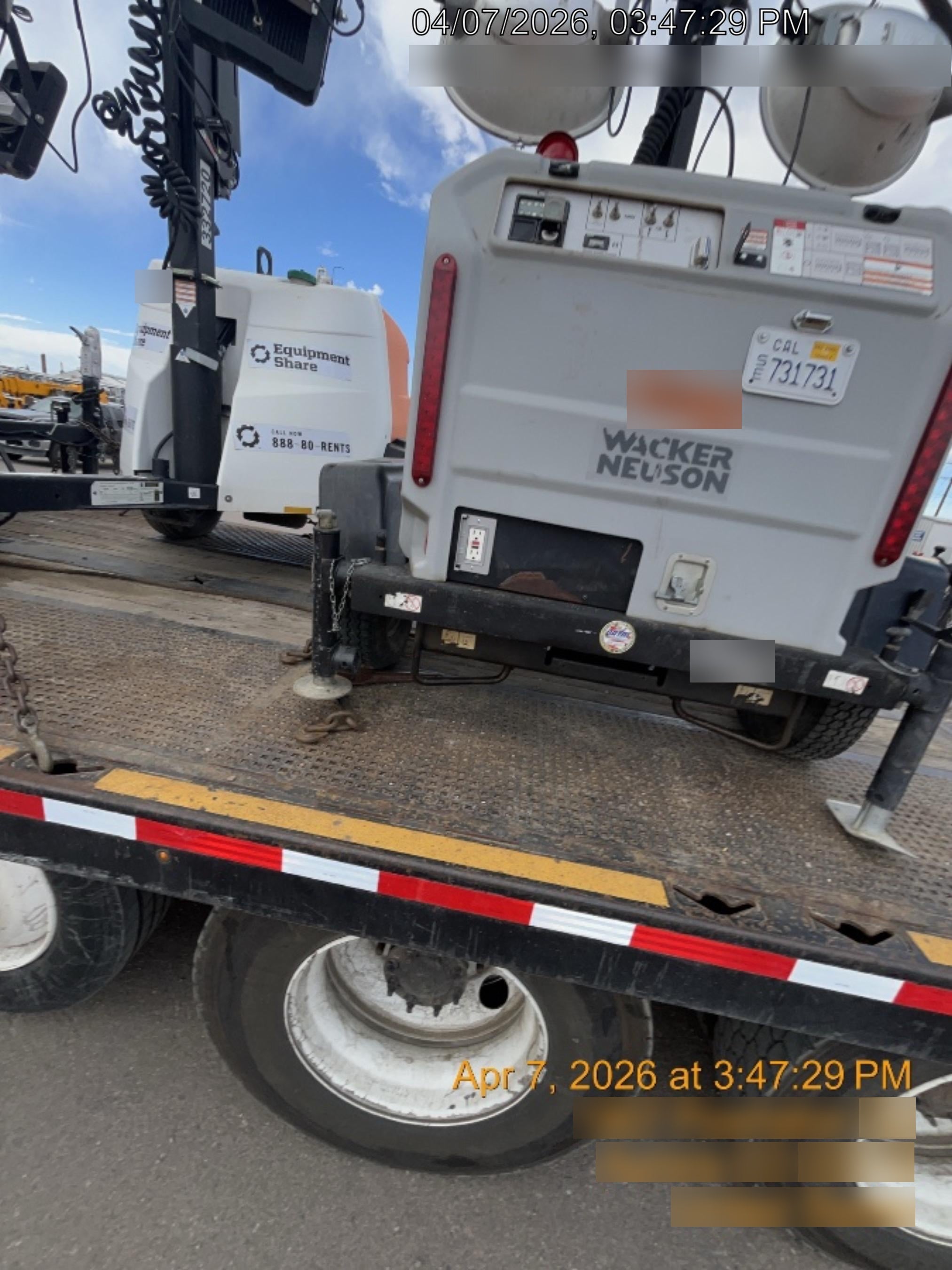 2018 Wacker Neuson LTV6L-MH Wacker Neuson LTV6L Mobile Light Tower w/Fuel Level Sensor Installed