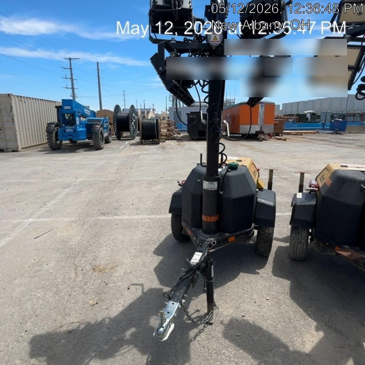 2022 Allmand NLV3GR (4) LED Light Fixture 350W, 23' Vertical Mast, 3kW Prime, Towable, Deep Sea L401, Leveling Jacks, Yanmar T4F 5.8hp