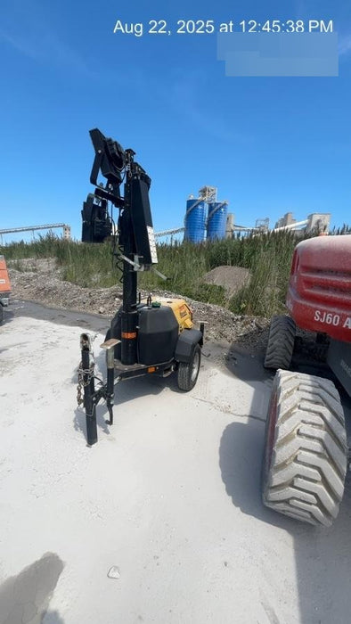 2022 Allmand NLV3GR (4) LED Light Fixture 350W, 23' Vertical Mast, 3kW Prime, Towable, ES Decals, T3