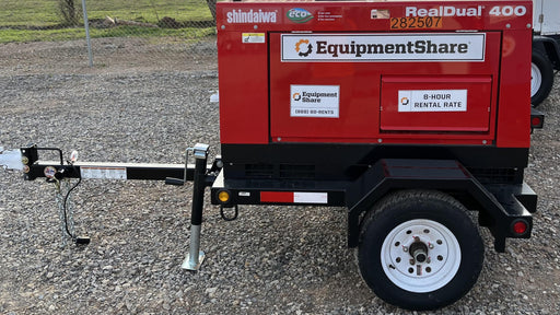 2022 Shindaiwa DGW400MDL Kubota D902 Engine, 23 HP, Dual Op Welder, Wire, Arc, Droop Stick, Tig, and CC Stick Functionality, Simulphase, 3 Phase and 1 Phase Gen Output, Single Axle NB Trlr, Slr Trckl Chrg 12V 12W, Fire Ext