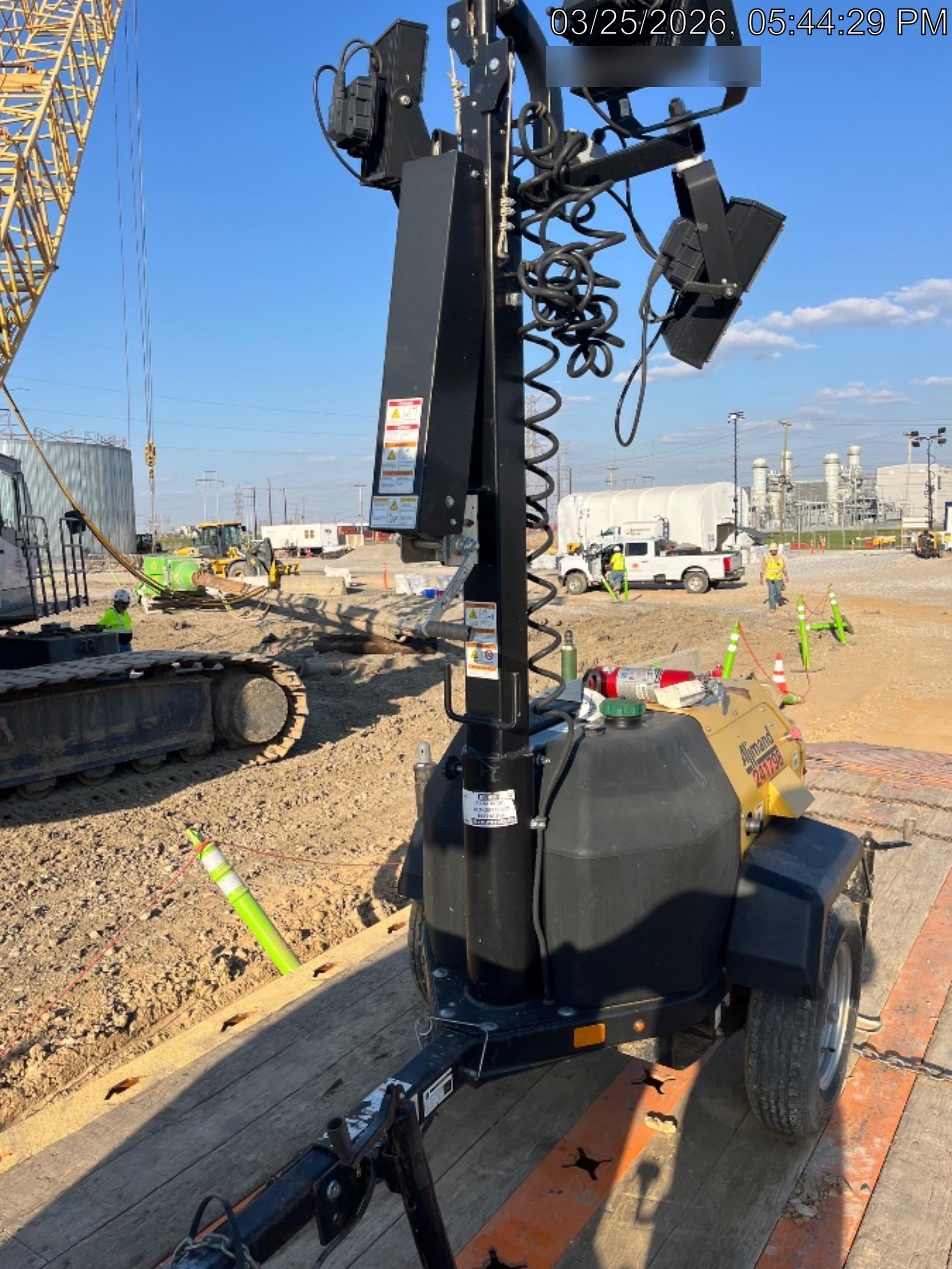 2022 Allmand NLV3GR (4) LED Light Fixture 350W, 23' Vertical Mast, 3kW Prime, Towable, Deep Sea L401, Leveling Jacks, Yanmar T4F 5.8hp