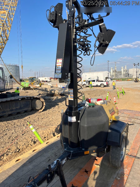2022 Allmand NLV3GR (4) LED Light Fixture 350W, 23' Vertical Mast, 3kW Prime, Towable, Deep Sea L401, Leveling Jacks, Yanmar T4F 5.8hp