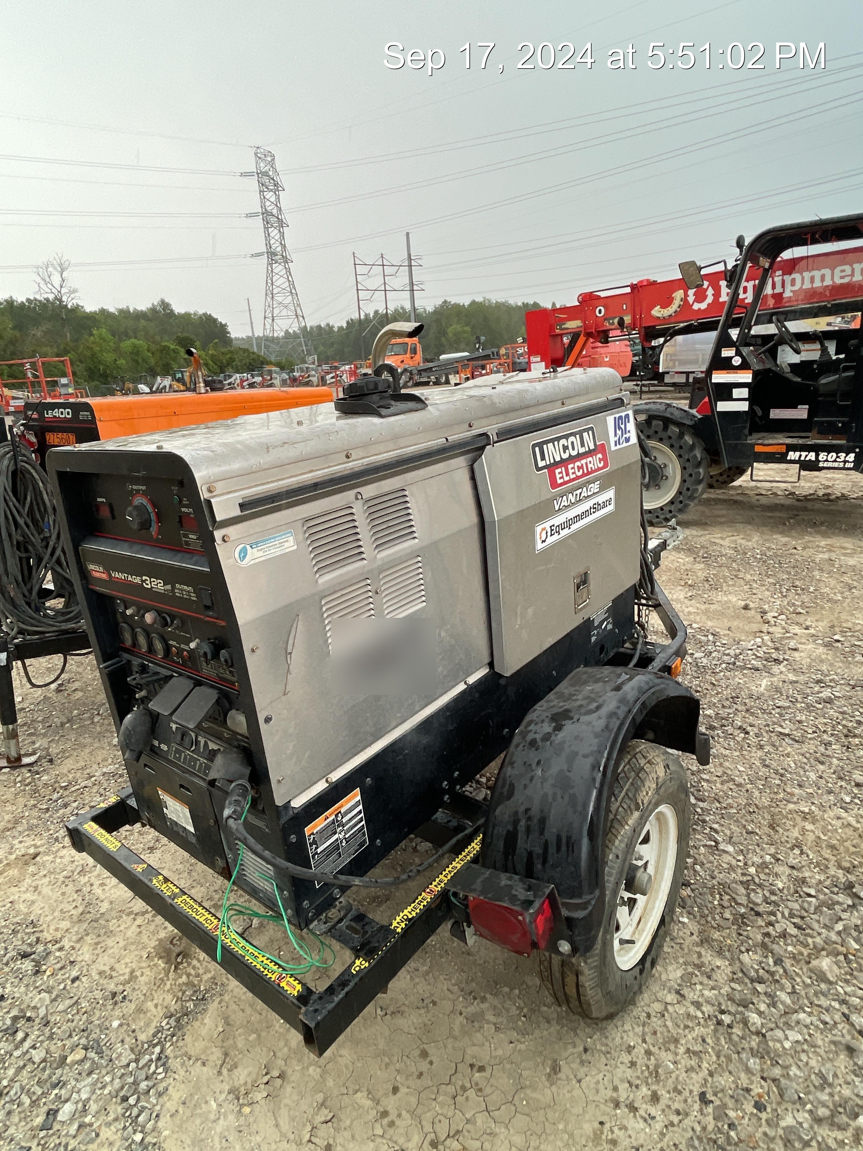 2020 Lincoln Electric Vantage 322 Welder Ready-Pak 3, w/ GPS & Decals (includes trailer, cable rack, fender light kit)