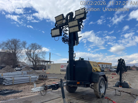 2022 Allmand NLV3GR (4) LED Light Fixture 350W, 23' Vertical Mast, 3kW Prime, Towable, Deep Sea L401, Leveling Jacks, Yanmar T4F 5.8hp