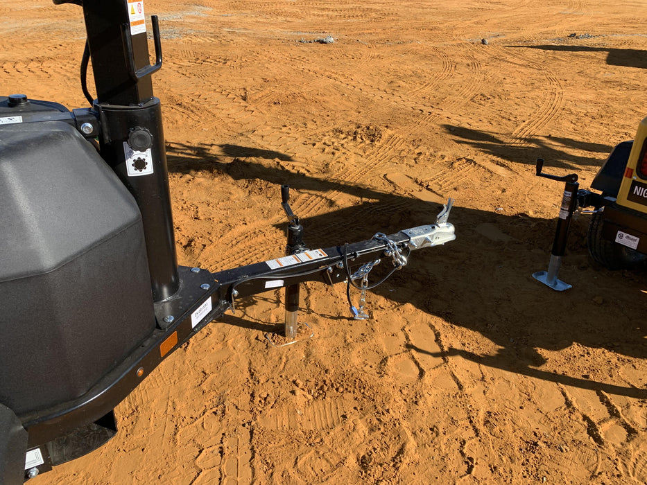 2022 Allmand NLV3GR (4) LED Light Fixture 350W, 23' Vertical Mast, 3kW Prime, Towable, Deep Sea L401, Leveling Jacks, Yanmar T4F 5.8hp