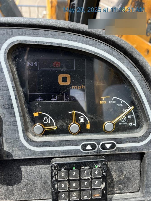 2020 JCB 510-56 Cab/Heat/Air, 74 HP, Solid Tires, STD Worklight, Beacon, Aux Hydraulics, Lifting Eye, Back up Alarm w/66" Carriage/60" Forks