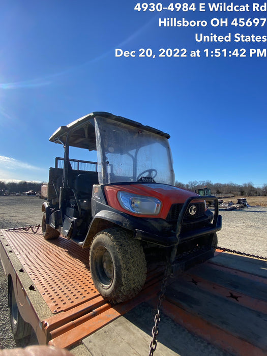 2022 Kubota RTV-X1140W-H Plastic Canopy, Windshield Acrylic Clear, LED Strobe Light, Wire Harness Kit, Back up Alarm