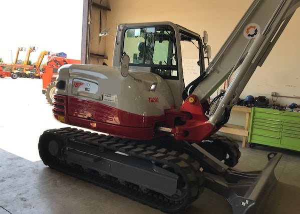 2019 Takeuchi TB290 Cab/Heat/AC Rubber tracks, Dozer blade, Travel alarm, Auxiliary hydraulics w/Manual QC, Hydraulic thumb, 18", 24", and 36" Buckets